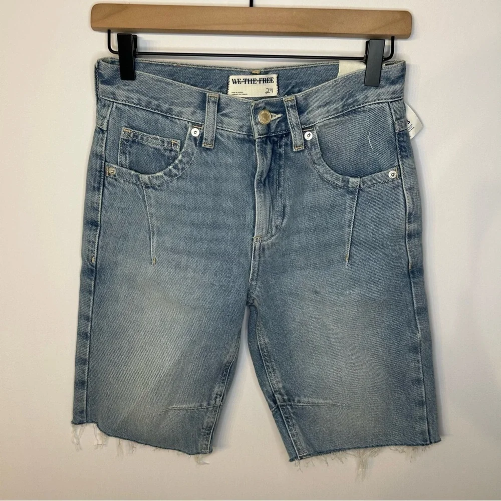 *NWT* Free People We The Free Ghost Town Long Shorts, Size 24, Denim Jeans